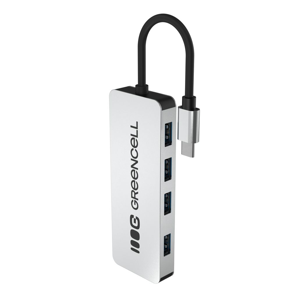 EU Product - Greencell Basic USB-C Hub to 4x USB-A 3.0, 5 Gb/s thumbnail