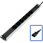 Lanview POWER STRIP 19 - 6 WAY - FULL ALUMINIUM WITH C14 UPS PORT power distribution unit (PDU) Black