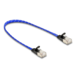 DeLOCK RJ45 flat network cable with braided coating Cat.6A U/FTP 0.3 m blue