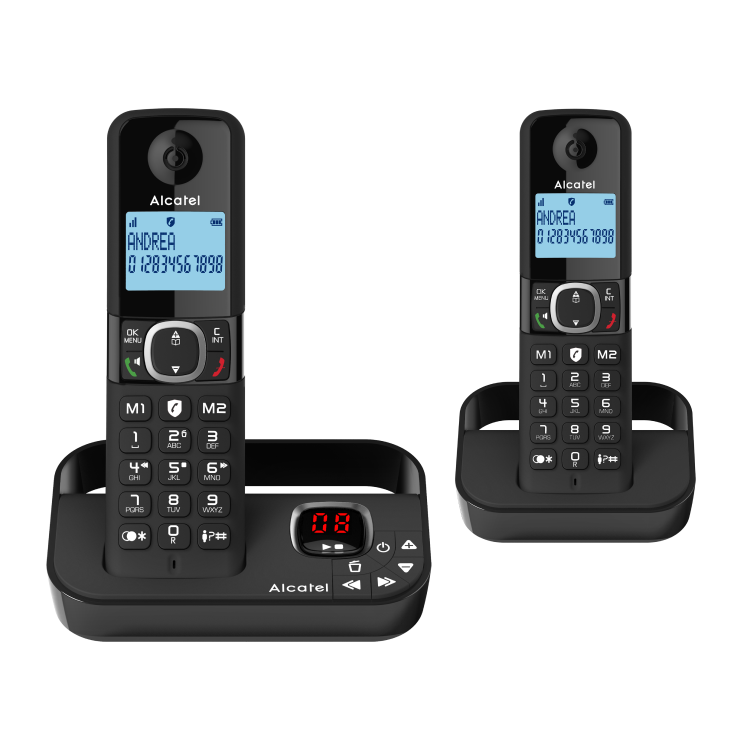 Photos - Other for Computer Alcatel F860 Voice Classic Call-Block Handset Duo - Black ATL1423549 