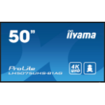 iiyama LH5075UHS-B1AG Signage Display Digital signage flat panel 125.7 cm (49.5") LCD Wi-Fi 500 cd/m² 4K Ultra HD Black Built-in processor Android 11 24/7