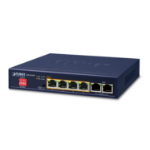 PLANET GSD-604HP network switch Unmanaged Gigabit Ethernet (10/100/1000) Power over Ethernet (PoE) Blue