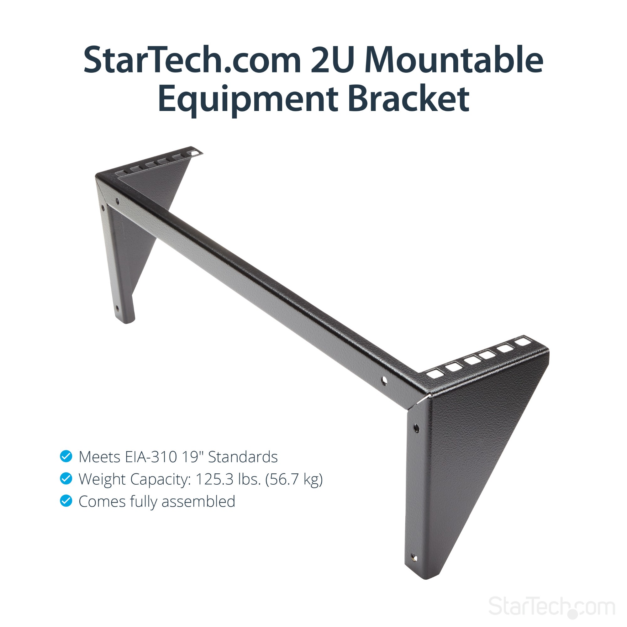 StarTech.com 2U 19in Steel Vertical Wall Mount Equipment Rack Bracket