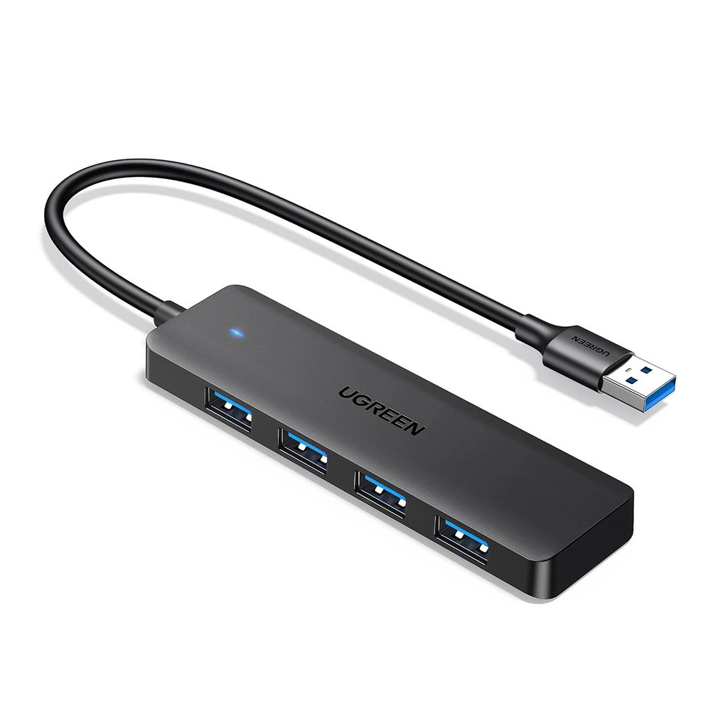 EU Product - USB-A Hub with 4x USB-A 3.0 ports, 15cm - Black thumbnail