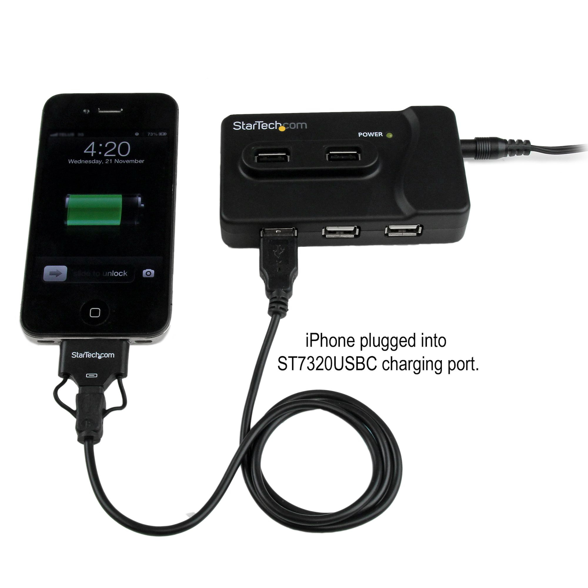 StarTech.com - Concentrador Ladrón USB 2.0 de 4 Puertos con Cable Integrado  - Hub Portátil USB 2.0