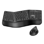 LogiLink Keyboard 2.4G Combo set, ergonomic, 1600dpi, black