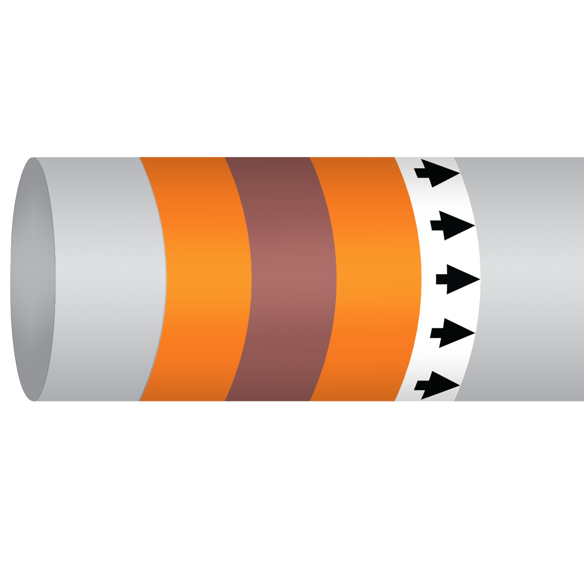 Brady MPM-OILNONFUEL-127MMX30M-OR/VT/OR-ROLL self-adhesive label Rectangle Permanent Orange, Violet