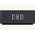 AMX HydraPort HPX-N102-USB-PC - outlet outlet box Black