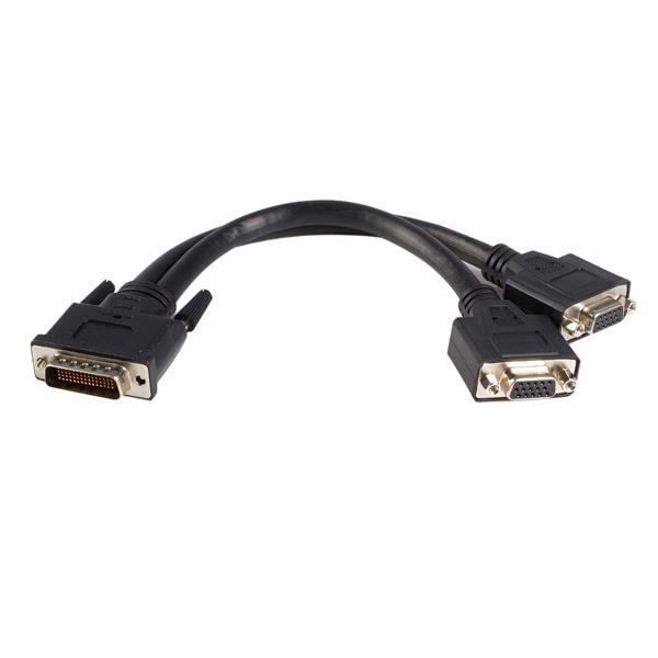 Image of StarTech.com 8in LFH 59 Male to Dual Female VGA DMS 59 Cable