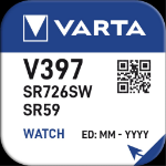 Varta EU Product - Silver Coin button cell battery V397 / SR59