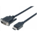 Manhattan 372527 video cable adapter 196.9" (5 m) HDMI DVI-D Black