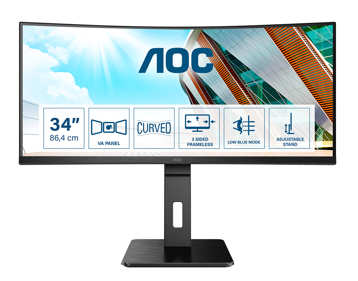 Image of AOC P2 CU34P2A LED display 86.4 cm (34") 3440 x 1440 pixels Quad...