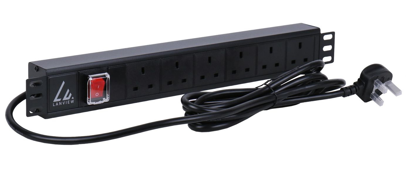 Lanview LVR261873UK power distribution unit (PDU) 6 AC outlet(s) 1.4U Black