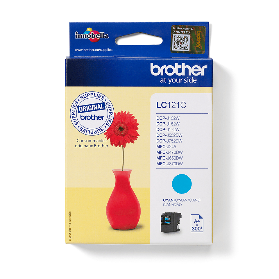 Image of Brother LC-121C Ink cartridge cyan, 300 pages ISO/IEC 24711 3.9ml...