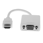 Rocstor Y10C119-W1 video cable adapter 5.91" (0.15 m) VGA (D-Sub) HDMI Type A (Standard) White