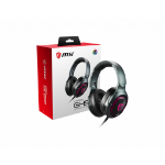 MSI IMMERSE GH50 7.1 Virtual Surround Sound RGB Gaming Headset 'Black with Ambient Dragon Logo, RGB Mystic Light, USB, inline audio controller, 40mm Drivers, detachable Mic'