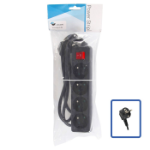 LOGON PROFESSIONAL 4-WAY POWER STRIP: BLACK -