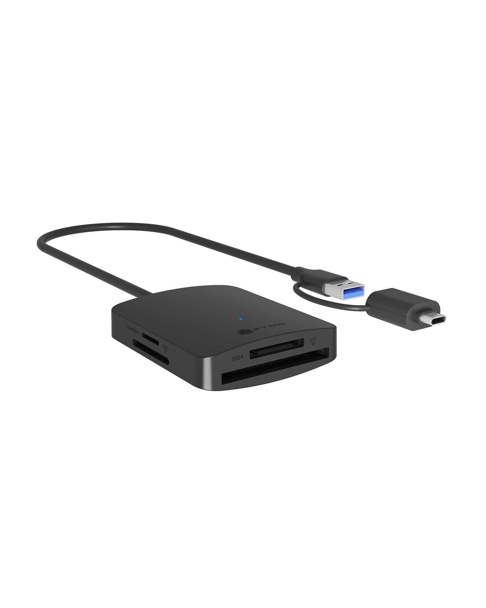 ICY BOX IB-CR302-CU3 card reader USB 3.2 Gen 1 (3.1 Gen 1) Type-A Black