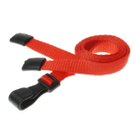 Digital ID 10mm Recycled Plain Red Lanyards with Plastic J Clip (Pack of 100)