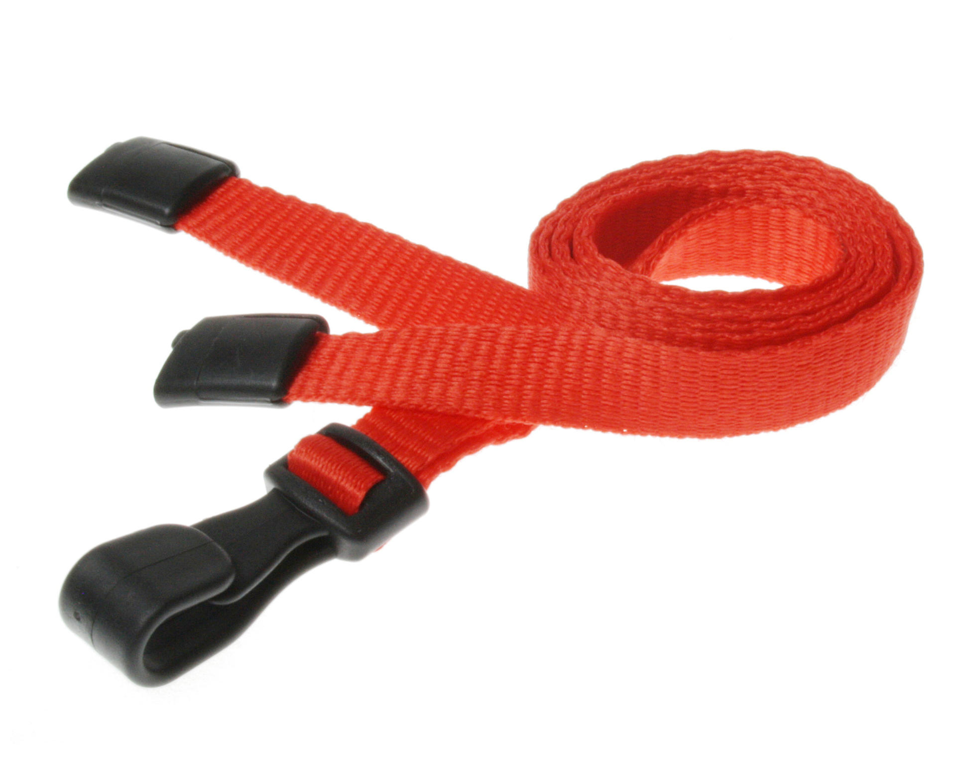 Image of Digital ID 10mm Recycled Plain Red Lanyards with Plastic J Clip...