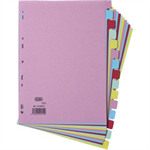 Elba A4 CARD DIVIDERS 15 PART AST