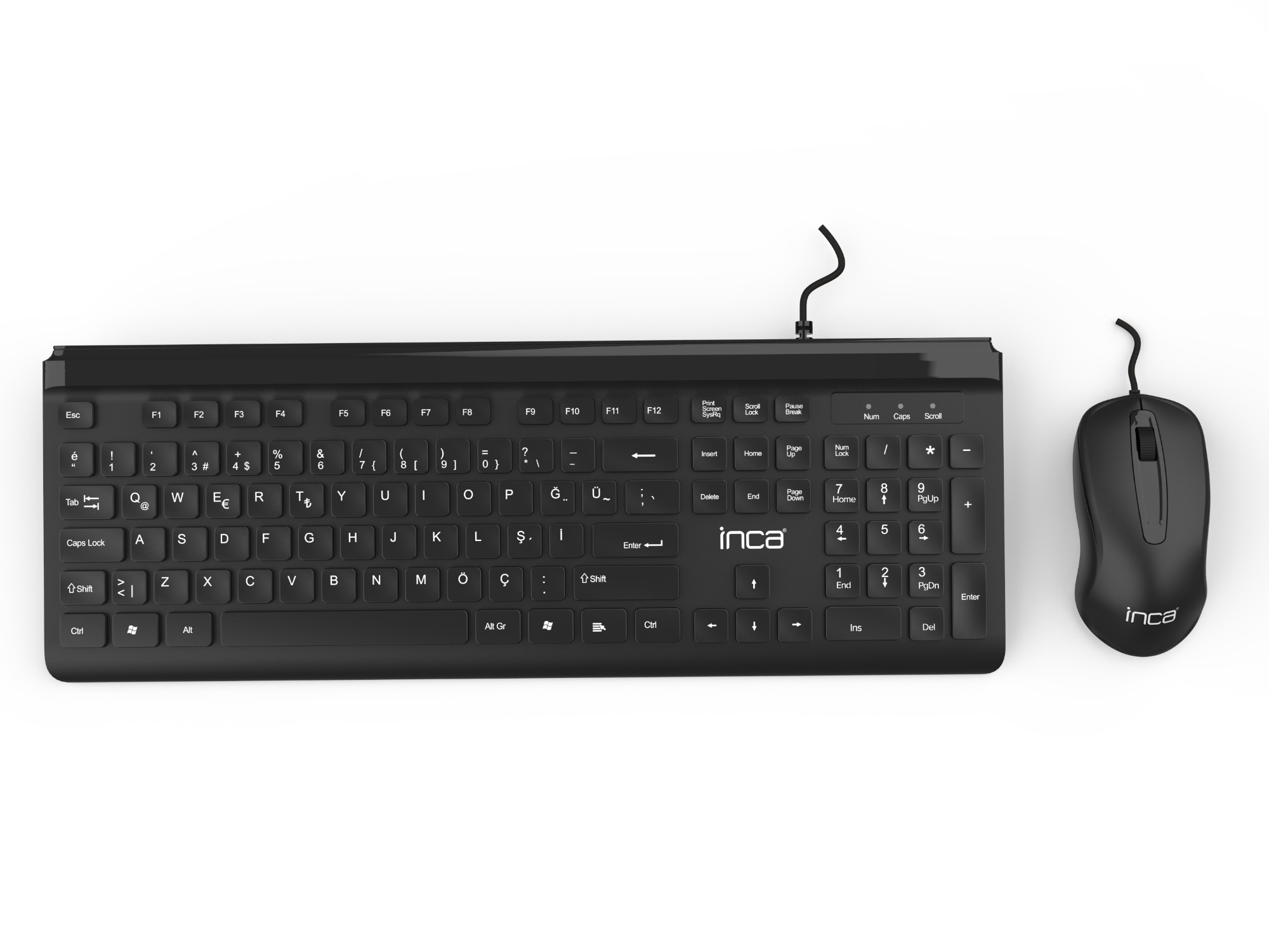 Inca IMK-377 keyboard Mouse included Office USB Turkish Black