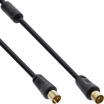 InLine Antenna Cable 2x shielded >85dB black 2m