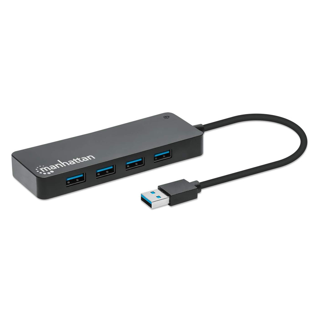 Manhattan USB-A Dock/Hub, Ports (x7): USB-A (x7), 5 Gbps (USB 3.2 Gen1 aka USB 3.0), External Power Supply Not Needed, Cable 15cm, SuperSpeed USB, Black, Three Year Warranty, Blister