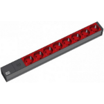 Bachmann 19'' 2m 8x Schuko H05VV-F 3G 1.00mm² power extension 8 AC outlet(s) Black, Red