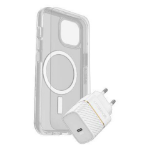 OtterBox Symmetry Series for MagSafe + Premium Glass + Fast Charge Wall Charger USB-C 30W for iPhone 15