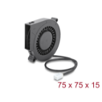 DeLOCK Radial Fan / Blower Fan 12 V DC 75 x 75 x 15 mm with 3 pin fan connector, black