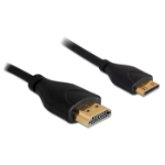 DeLOCK 1m HDMI/HDMI HDMI kabel HDMI Type A (Standaard) HDMI Type C (Mini) Zwart