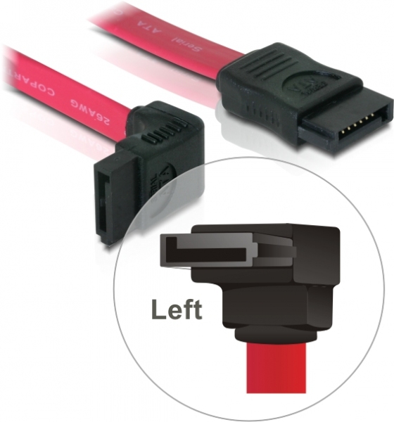 Photos - Cable (video, audio, USB) Delock  0.5m SATA cable Red 84220 