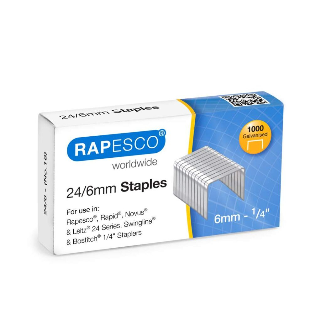Image of Rapesco S24607Z3 staples Staples pack 1000 staples