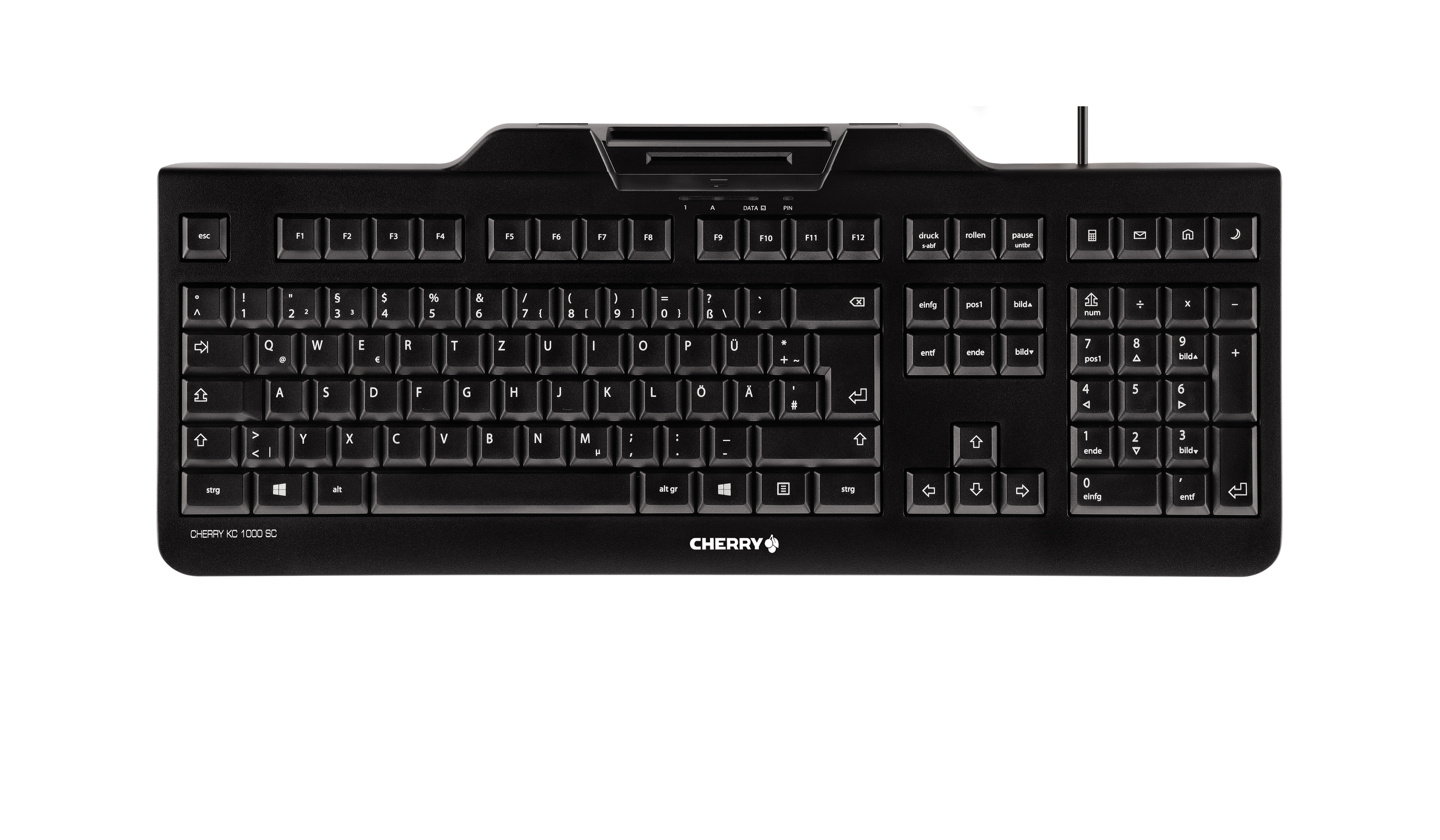 Image of CHERRY KC 1000 SC Corded Smartcard Keyboard, Black, USB (QWERTY - UK)