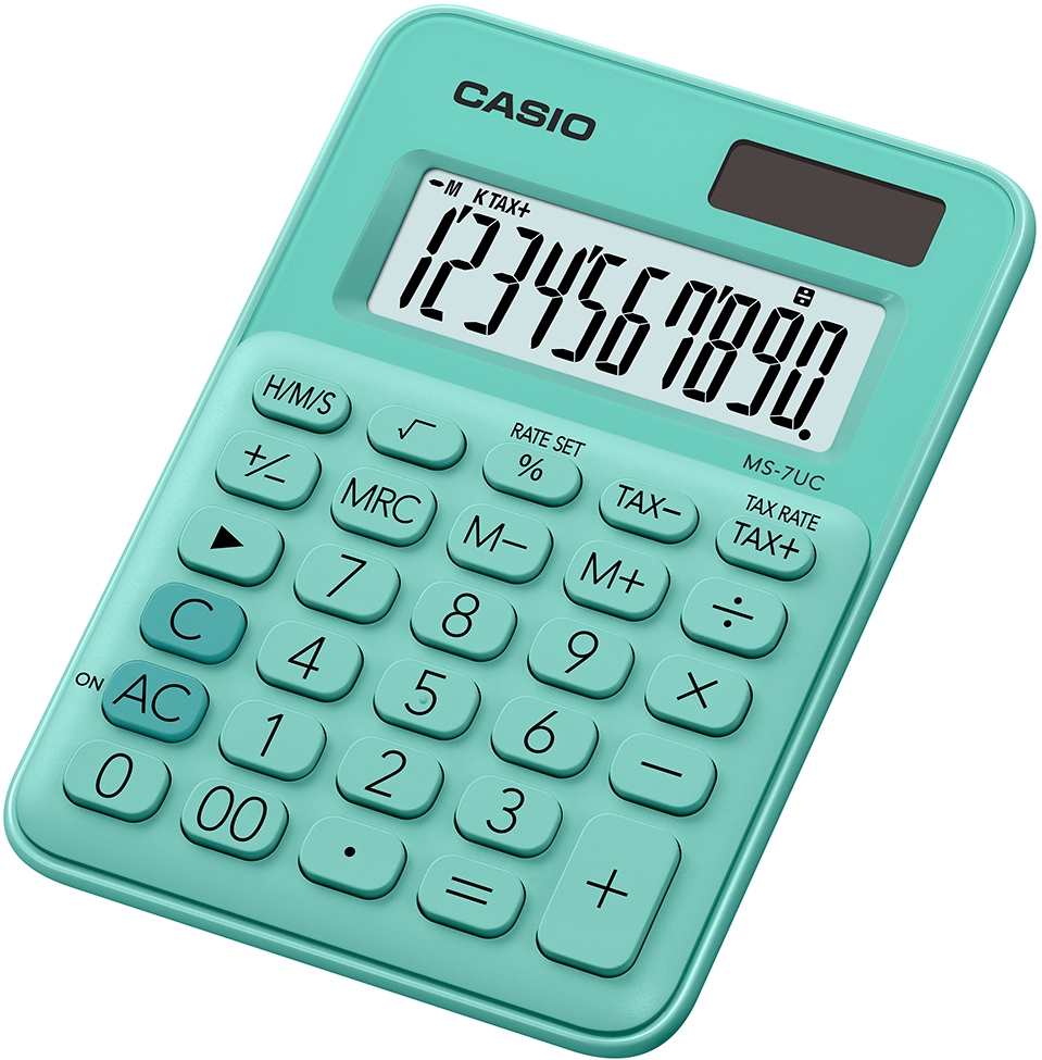 Image of Casio MS-7UC calculator Desktop Display Green