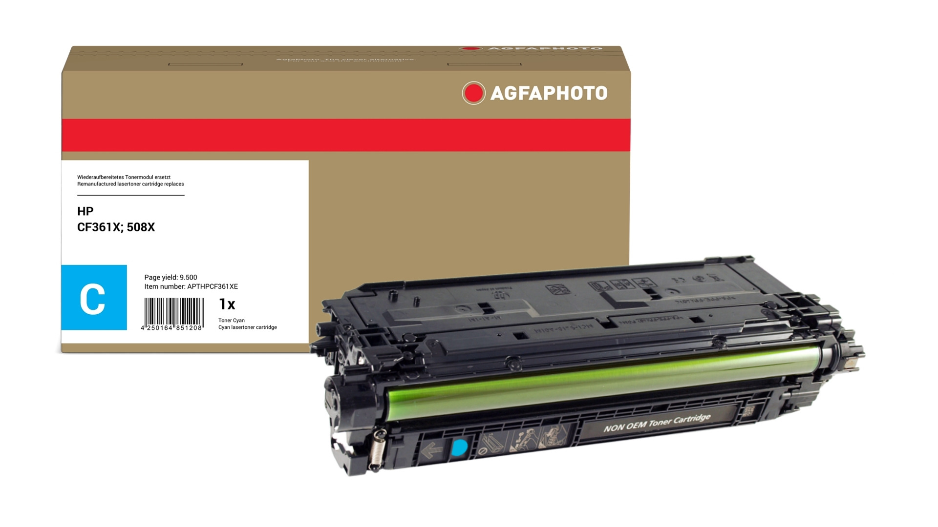 AgfaPhoto Compatible Toner Cartridge. Cyan. Replacement for HP CF361X.