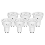 4lite GU10 Colour Selectable LED Bulb 6W White Non-Dimmable - Pack of 6