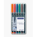 Staedtler 318 WP6 permanent marker Black, Blue, Brown, Green, Orange, Red 6 pc(s)