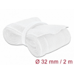 DeLOCK Braided Sleeving with Hook-and-Loop Fastener 2 m x 32 mm white