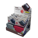 TROIKA Counter display incl. 8 x KARTENKOFFER card case (CCC04/..), pre-sorted (each 2 x CCC04/BK, ../BL, ../RD, ../TI), for self-service, cardboard, matt, Multicoloured
