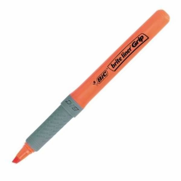 Image of BIC Brite Liner Grip marker 12 pc(s) Chisel tip Orange