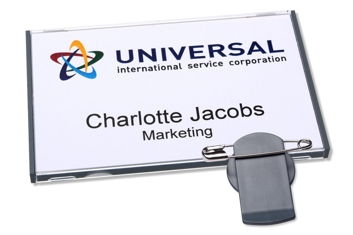 Avery 4838G-M Vista Name Badges - Plastic with Rotating Combi Clips
