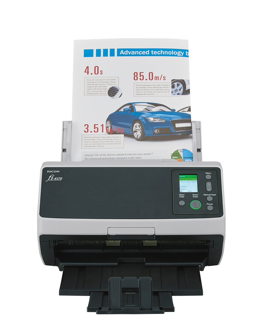 Ricoh fi-8170 ADF + Manual feed scanner 600 x 600 DPI A4 Black, Grey