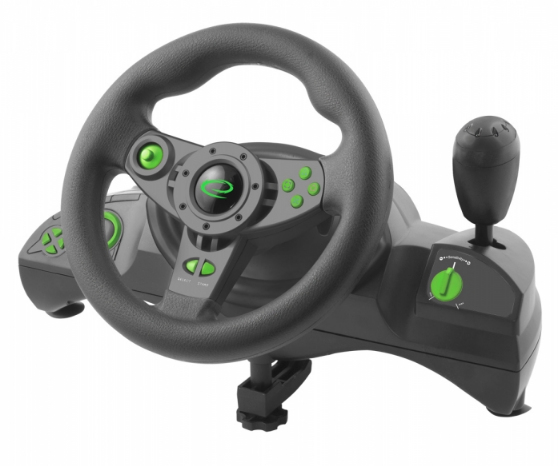 EGW102 Gaming Controller Black, Green USB Steering wheel Dig