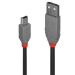 Lindy Anthra Line USB cable 0.5 m 2.0 USB A Mini-USB B Black, Grey