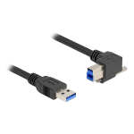 DeLOCK USB 5 Gbps Cable USB Type-A male straight to USB Type-B male with screw 90° right angled 1 m black