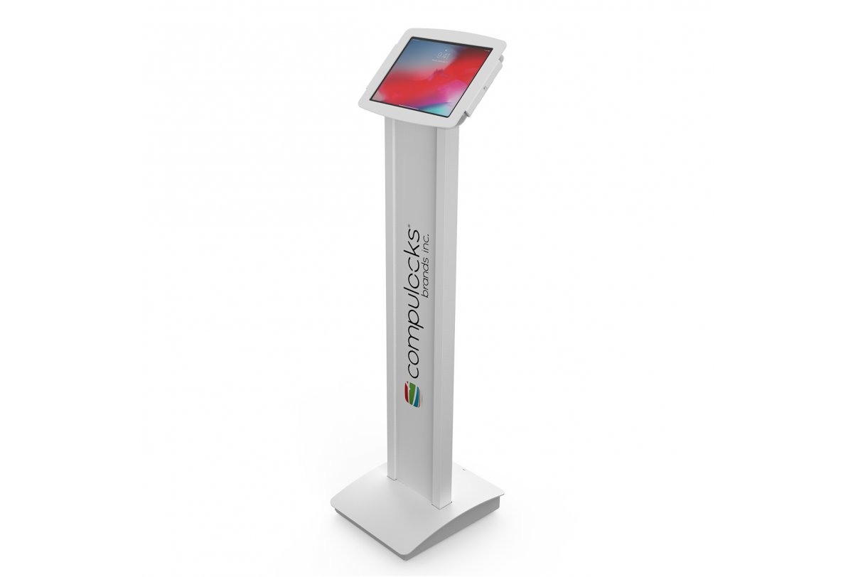 Image of Compulocks iPad 10.2" Space Enclosure Brandable Floor Stand White