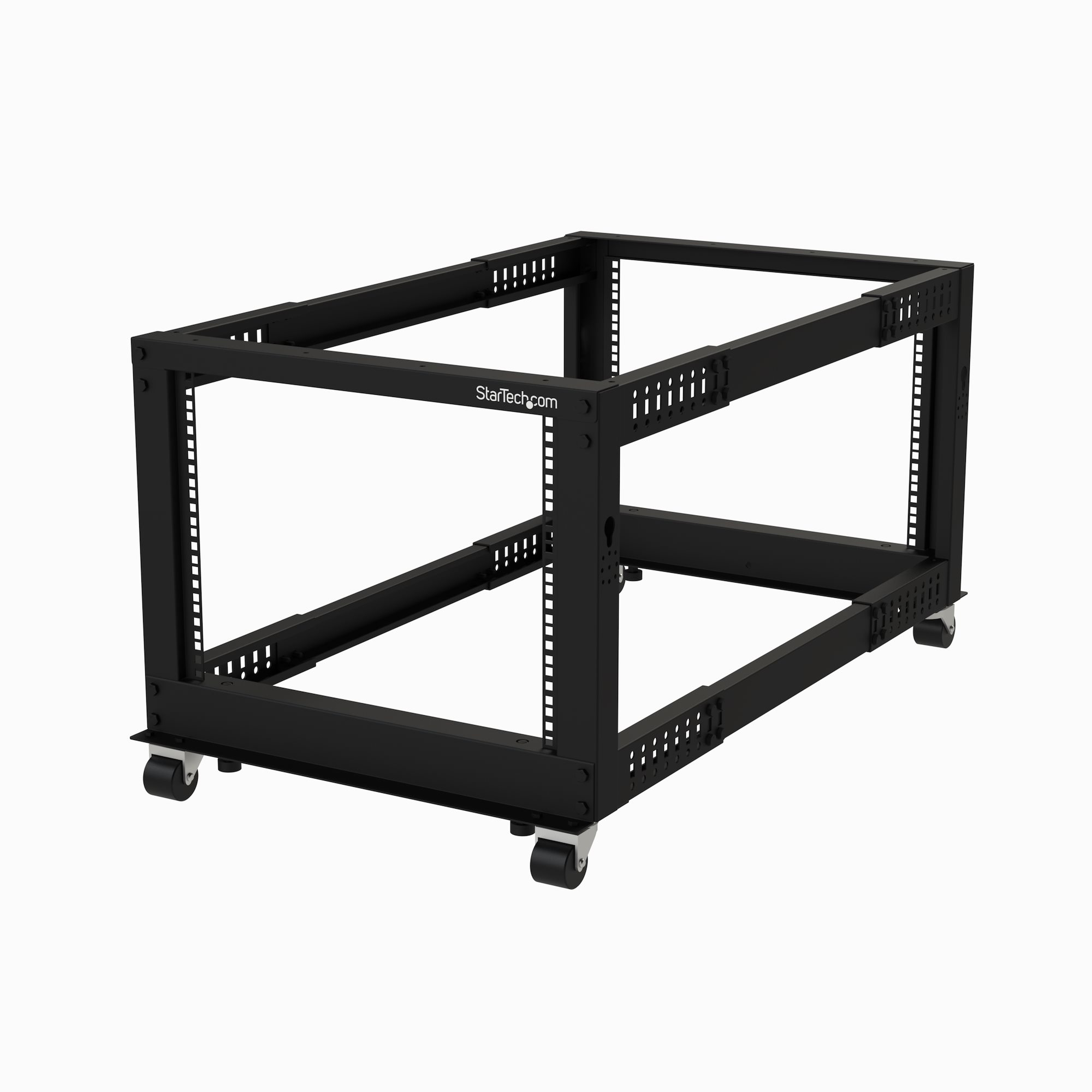 Image of StarTech.com 4-Post 8U Mobile Open Frame Server Rack, Four Post...