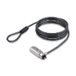 StarTech.com .com Slim Lock K-Slot Compatible, 6.6ft Combination Locking Cable - Security cable lock - black & silver - 2 m